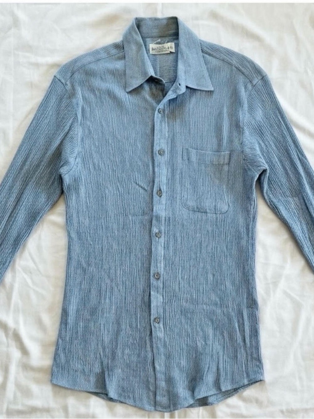 Merona Vintage Gray Crinkled Slim Shirt Mens Small / Medium